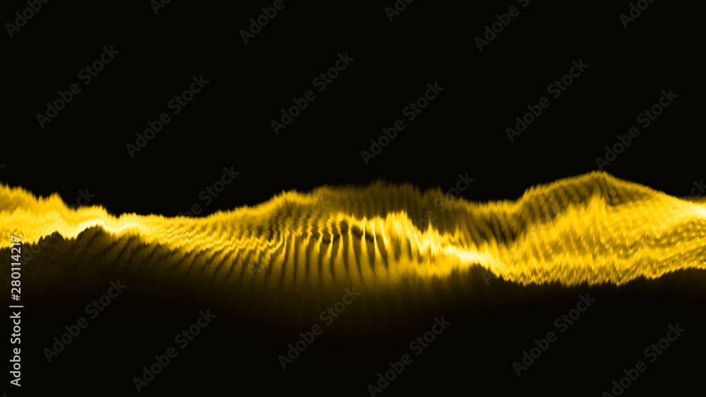 Fototapete abstract 3d rendering futuristic dots and lines. computer geometric digital connection structure. fu