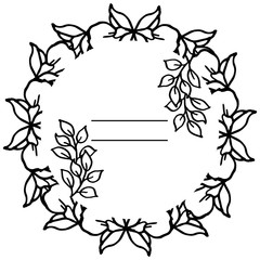 Floral border frame template with white backdrop. Vector