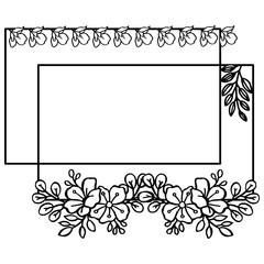 Flower frame ornament with space for text. Vector