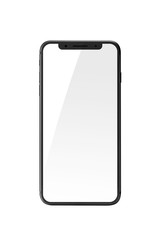 smart phone with white screen isolated white.