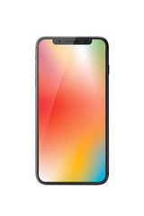 smart phone with colorful screen isolated white.