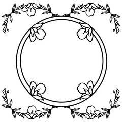 Decorative of card with leaf floral frame silhouettes. Vector