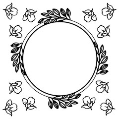 Elegant leaves and flower frame for style of card. Vector