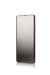 smart phone side view isolated white.