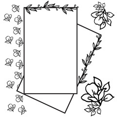 Border design of leaf flower frame for template. Vector