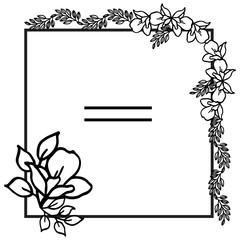 Border design of leaf flower frame for template. Vector