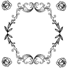 Design element, art of leaf wreath frame. Vector