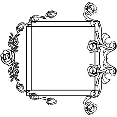 Design element, art of leaf wreath frame. Vector
