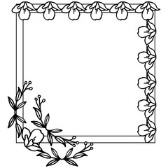 Element for elegant leaf floral frame. Vector