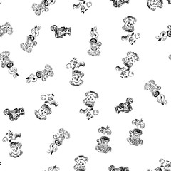 Seamless pattern set of teacups, great design for any purposes. Hand drawn a seamless set pattern of teacup sketch. Coffee outline icon. Steam icon isolated on white background. Coffee mug vector