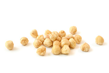 Hazelnut on white background - isolated