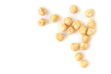 Hazelnut on white background - isolated