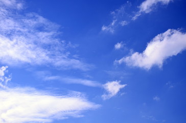 Naklejka na ściany i meble White clouds on blue sky background,use for backdrop or web design,soft focus.