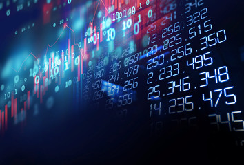 technical financial graph on technology abstract background