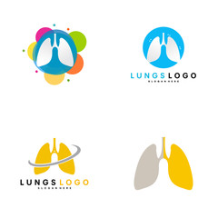 Lungs Logo Template Design - Vector