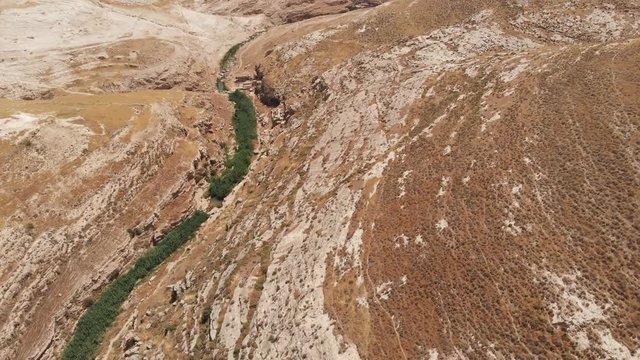 Judean desert near the city of Jerusalem. View from the drone.