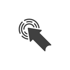 Click arrow vector icon. filled flat sign for mobile concept and web design. Cursor click button glyph icon. Symbol, logo illustration. Vector graphics
