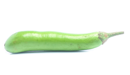 green eggplants on white background