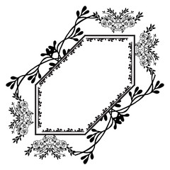 Flower pattern design, decoration wreath frame, greeting card and invitation card. Vector