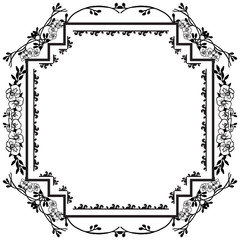 Floral ornament black and white, ornate wallpaper of invitation card. Vector