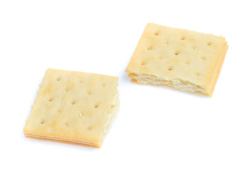 Cracker isolated on over white background