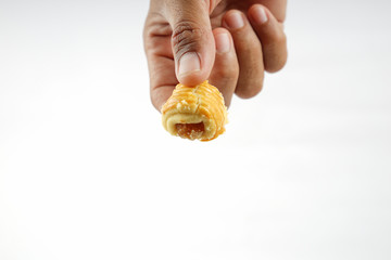 Baked biscuit in close up shoot 