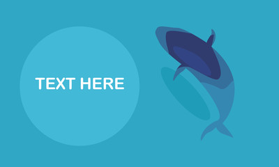 save the sea, save the Whale background in flat design with space for text