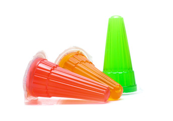 Sweet colored jelly isolated on white