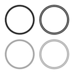 Decoration circle Decorative line Art frame icon outline set black grey color vector illustration flat style image