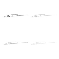 Signature handwriting icon outline set black grey color vector illustration flat style image