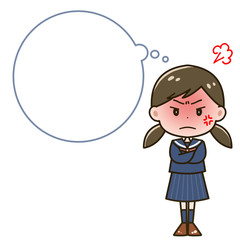 吹き出し　怒る女の子　ポーズ　イラスト