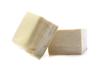 Tofu isolated on white background