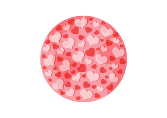 The world has a heart on white background