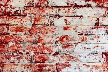 Texture of a brick wall with cracks and scratches which can be used as a background
