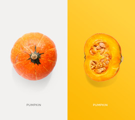 Creative layout made of pumpkin. Flat lay. Food concept.
