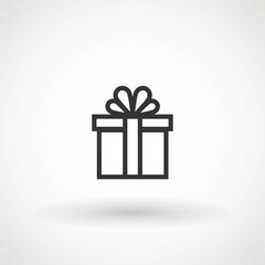 Gift box with ribbon icon, Gift card icon vector. Trendy flat design style on white background. vector sign, linear style pictogram Symbol, logo illustration.