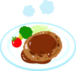 ソースがかかったハンバーグ