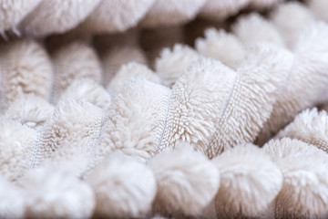 texture of white woollen blanket 