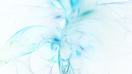 Fototapeta na wymiar Abstract transparent blue crystal shapes. Fantasy light background. Digital fractal art. 3d rendering.