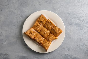 peanut better sandwich toast with background