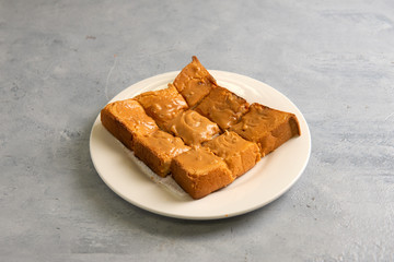 peanut better sandwich toast with background