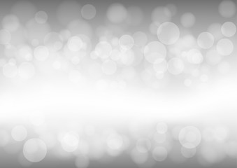 Bokeh white and grey color background. Blur bright abstract background. Vector. Illustration.