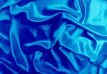 Blue satin fabric texture background