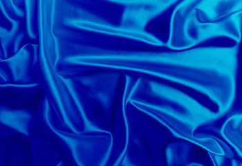 Blue satin fabric texture background
