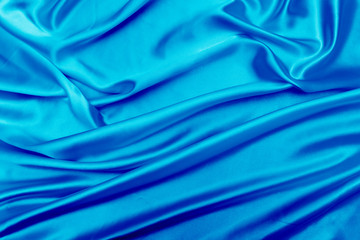 Blue satin fabric texture background