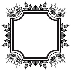 Drawing wreath frame, for design of invitation card, ornament elegant. Vector