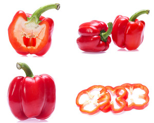 sweet pepper isolated on a white background (Mix, set , collection)