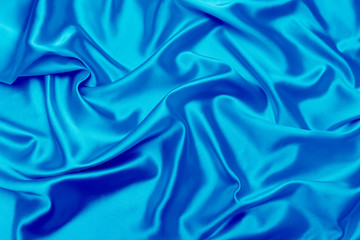 Blue satin fabric texture background