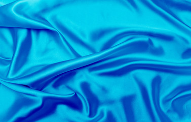 Blue satin fabric texture background