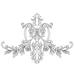 Black vintage baroque ornament, corner. Retro pattern antique style acanthus.Black vintage baroque ornament, corner. Retro pattern antique style acanthus. 